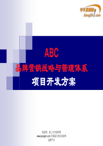 蔡丹红-ABC营销策略与管理体系开发方案