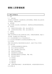 销售人员管理规范