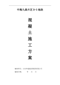 B-3混凝土专项施工方案