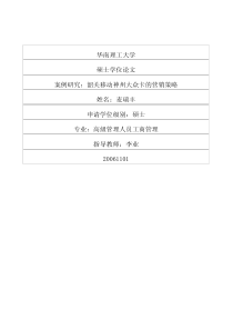 案例研究：韶关移动神州大众卡的营销策略