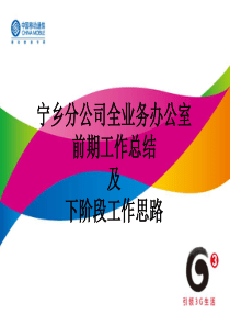 中国移动业务总结及下阶段发展案