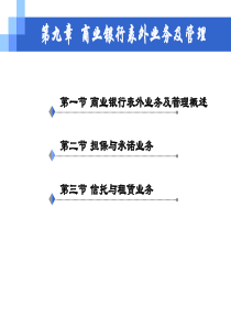 商业银行表外业务及管理