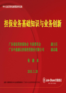 广东中盈盛达担保投资股份有限公司担保业务基础知识与业务创新（PPT43页）