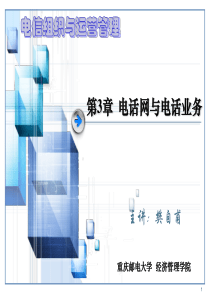 第3章(新XXXX)电话网与电话业务