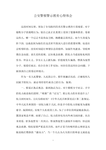 公安民警以案为鉴警察警示教育心得体会