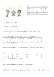 人教版二年级上册数学第二单元应用题