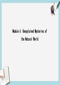2019-2020年高考英语大一轮复习Module6UnexplainedMysteriesofth