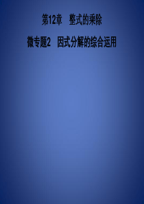 八年级数学上册-第12章-整式的乘除-微专题2-因式分解的综合运用习题课件-(新版)华东师大版