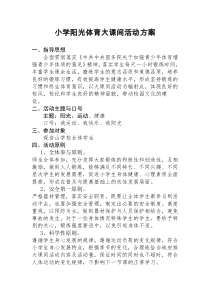 阳光体育大课间活动方案