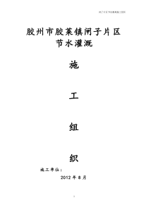 XX片区节水灌溉施工组织