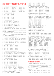2017年中考试题字音、字形专题