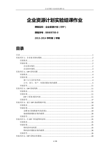 企业资源计划ERP-平时作业