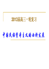 中国民族资本主义的曲折发展一轮复习-(市优质课件)