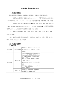 古代诗歌中常见表达技巧