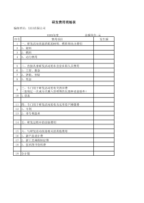 研发费用明细表-模版