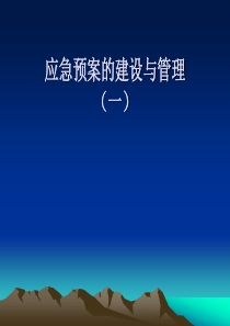 应急预案的建设与管理