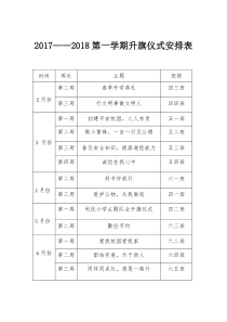 升旗仪式安排表