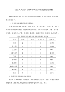 医院职业暴露情况分析