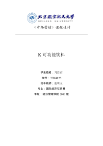 K可 功能饮料的再上市营销策划方案