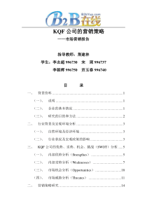 KQF公司的营销策略