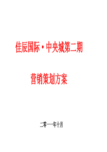 XXXX年10月咸宁佳辰国际·中央城第二期营销策划方案