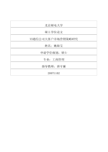 xx通信公司大客户市场营销策略研究