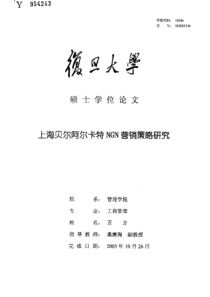 上海贝尔阿尔卡特ngn营销策略研究