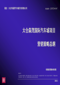 世联_江苏太仓森茂国际汽车城项目营销策略方案_128PPT