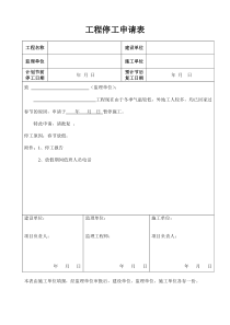 停工报告完整版