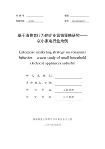 企业营销策略研究__以小家电行业为例打印店排版稿