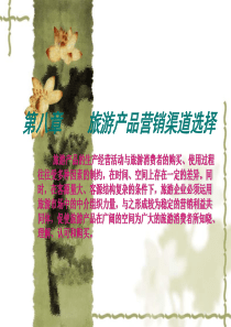 八章旅游产品营销渠道策略