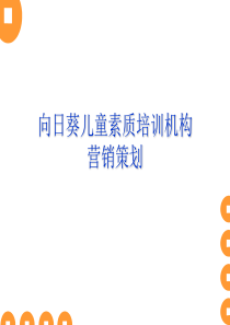 儿童早期教育培训机构营销策划