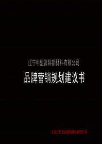 利盟高科营销策划规划建议书