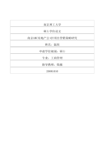 南京ABC房地产公司Y项目营销策略研究