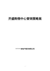 开盛购物中心营销策略案（DOC 15）