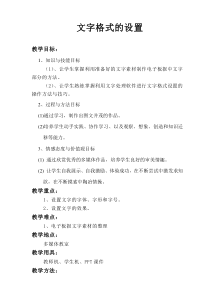 文字格式的设置(教案)