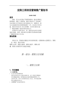 沈阳三利项目营销推广策划书