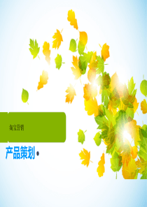 淘宝营销-产品策划