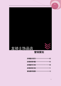 龙骑士饰品店淘宝店铺营销策划