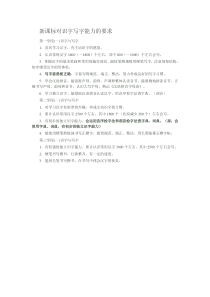 小学语文新课标对识字写字能力的要求