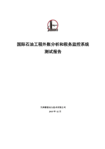 中国石化国际石油工程公司外帐分析和税务监控系统测试报告