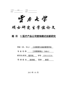 Y医疗产品公司营销模式创新研究