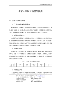 北京大兴区营销规划摘要