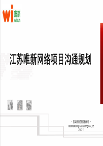 江苏唯新食品网络营销项目沟通规划