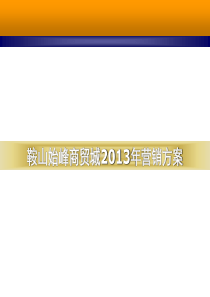 XXXX年鞍山始峰商贸城营销方案