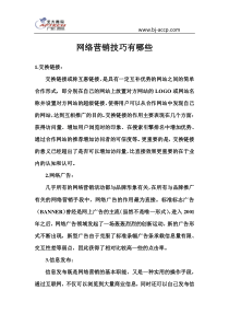 网络营销技巧有哪些（DOC7页）