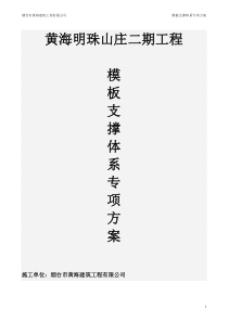 主体剪力墙模板施工方案
