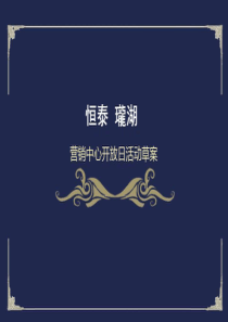 恒泰珑湖营销中心开放活动方案