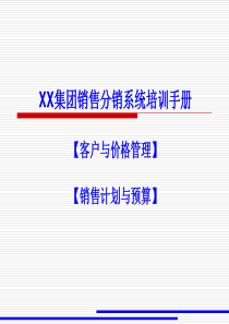 某集团销售分销系统培训手册