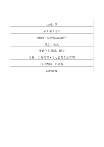a电网公司营销战略研究